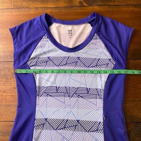 Title Nine Gidget 2.0 Summer Dress Blue Purple Printed Stretchy Women's Medium - Picture 6 of 7